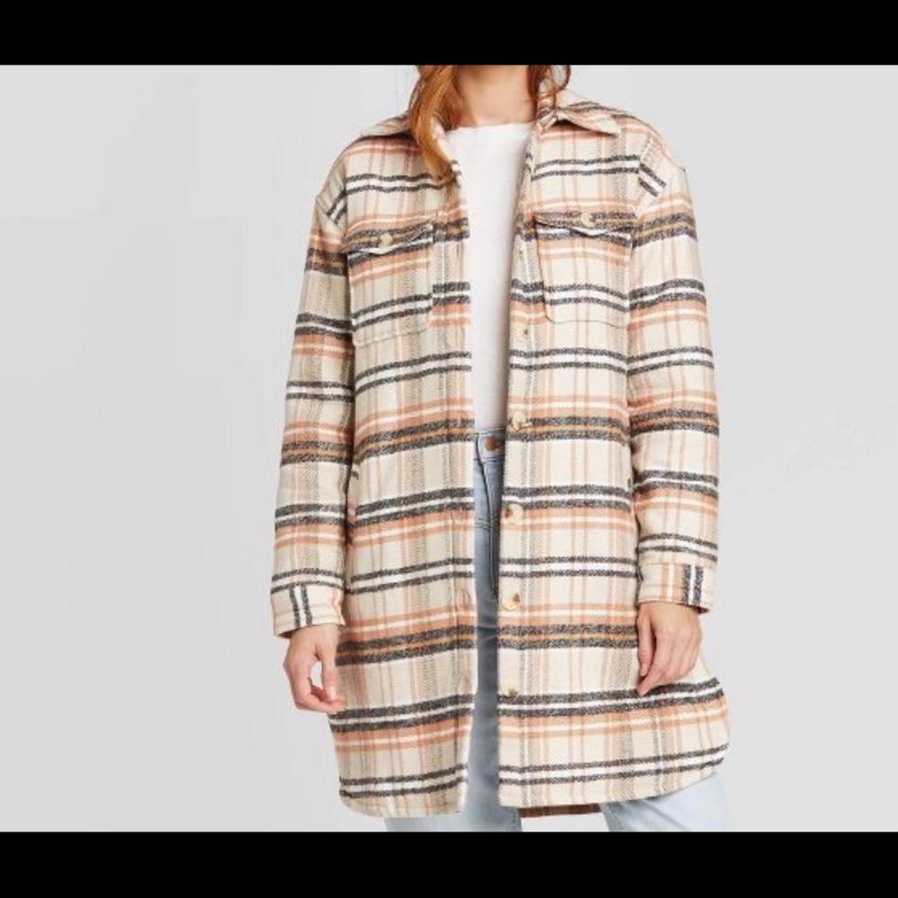 Plaid oversized shacket